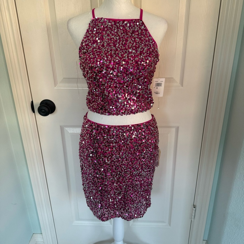 NWT Pink Sequin Two Piece Set